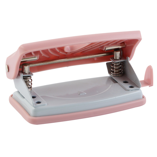 Дырокол, 10 листов, пластик, линейка, 2 пробивных отверстия, цвет пудрово-розовый, sigNATURE, deVENTE, 4020510