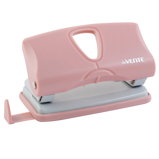 Дырокол, 10 листов, пластик, линейка, 2 пробивных отверстия, цвет пудрово-розовый, sigNATURE, deVENTE, 4020510
