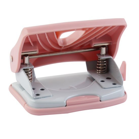 Дырокол, 20 листов, пластик, линейка, 2 пробивных отверстия, цвет пудрово-розовый, sigNATURE, deVENTE, 4020513