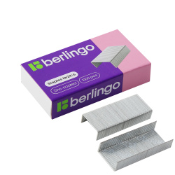 Скобы для степлера, №24/6 (30 л), покрытие оцинкованное, 1000 шт, Berlingo, SH510