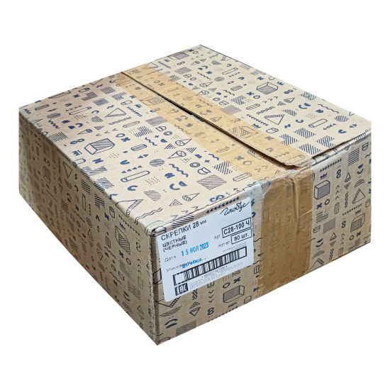 Скрепки 28 мм, 100 шт, овальная, полимерное, цвет черный, картонная коробка Globus С28-100 Ч