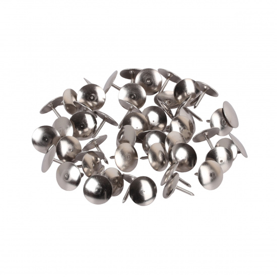 Кнопки канцелярские гвоздики, Ø 9,5мм, никелированные, 100 шт, цвет серебро, картонная коробка Attomex 4132301