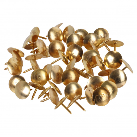 Кнопки канцелярские гвоздики, Ø 10 см, омедненные, 50 шт, цвет золото, картонная коробка deVENTE 4132402