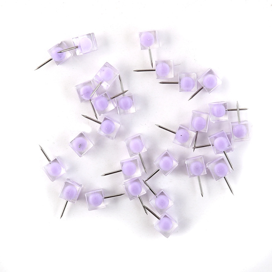 Кнопки силовые Manga Lilac 50 шт, длина иглы 10 мм, цвет фиолетовый, пластиковая коробка Erich Krause 62057