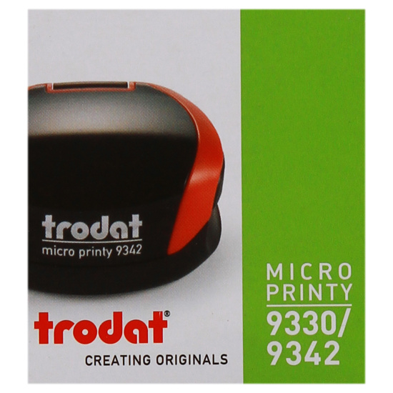 Оснастка для печатей Micro Printy R42 d-42 мм, карманная, цвет оттиска синий, цвет корпуса изумруд TRODAT 9342