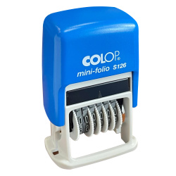 Нумератор 6-разрядный 26*9мм цвет оттиска синий Colop S126 подушка в комплекте корпус синий