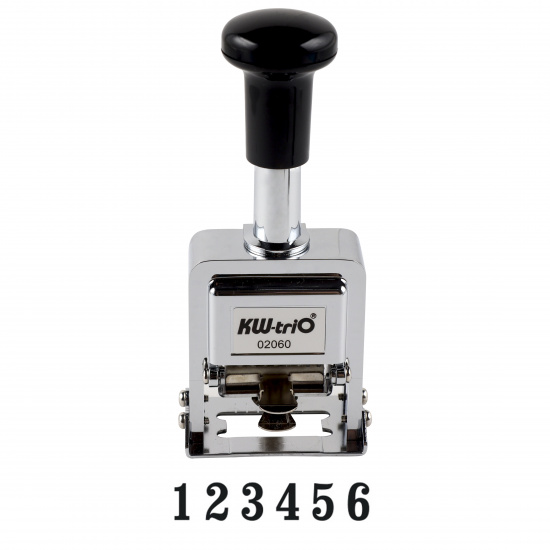 Нумератор автоматический 6-разрядный, оттиск 4,8*32 мм, цвет оттиска черный KW-trio 20600