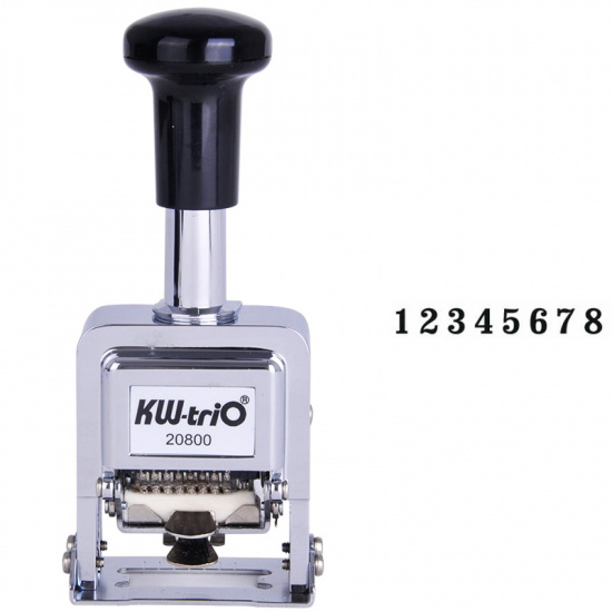 Нумератор автоматический 8-разрядный, оттиск 3,7*32 мм, цвет оттиска черный KW-trio 20800
