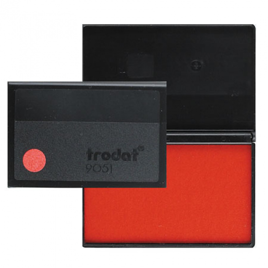 Штемпельная подушка 50*90 мм, цвет чернил красный, материал корпуса пластик TRODAT 9051
