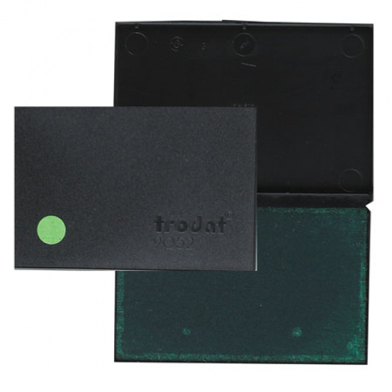 Штемпельная подушка 70*110 мм, цвет чернил зеленый, материал корпуса пластик TRODAT 9052