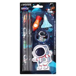 Канцелярский набор 7 предметов Astronaut 3 карандаша, точилка, 2 ластика, блокнот deVENTE 5032306