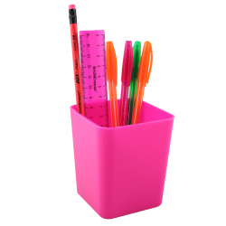 Канцелярский набор 7 предметов, невращающийся, цвет розовый неоновый Base Neon Erich Krause 53275