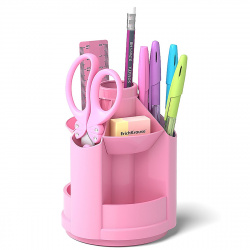 Канцелярский набор 9 предметов, вращающийся, цвет розовый Mini Desk Pastel Erich Krause 53231