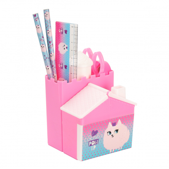 Канцелярский набор детский, 5 предметов, цвет розовый Fluffy КОКОС 214617