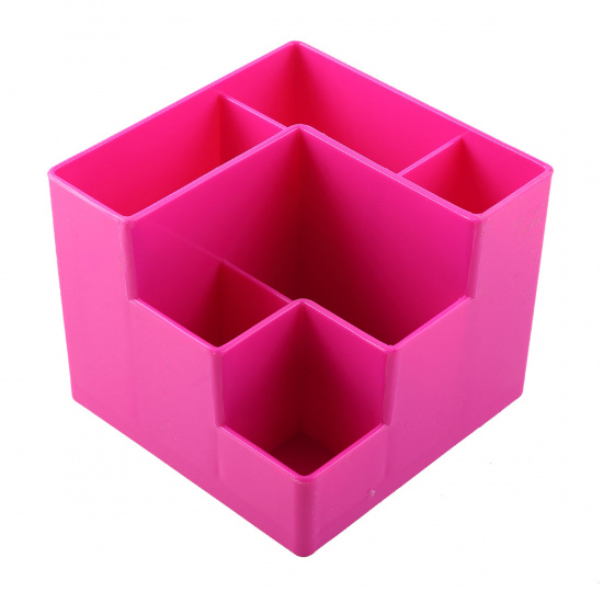 Настольная подставка для канцелярских принадлежностей 6 отделений, розовый Оскол Пласт