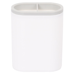Настольная подставка-стакан для канцелярских принадлежностей 2 отделения, белый/серый Modern deVENTE 4104329