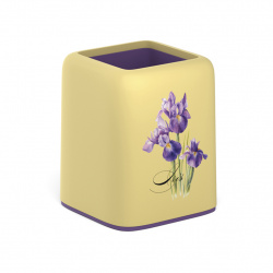 Настольная подставка-стакан для канцелярских принадлежностей 1 отделение, желтый/фиолетовый Iris Erich Krause 58024
