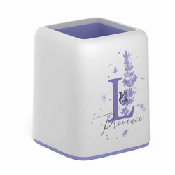 Настольная подставка-стакан для канцелярских принадлежностей Erich Krause Forte Lavender 58025 белая с фиолетовой вставкой