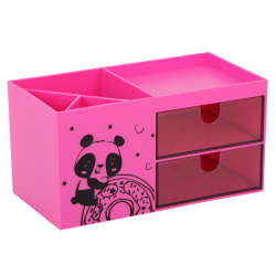 Настольная подставка для канцелярских принадлежностей 6 отделений, розовый Panda КОКОС 215440