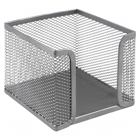 Подставка для блока металл (сетка), 10*10*8 см, цвет серебро KLERK 183006