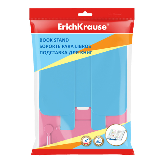 Подставка для книг Bubble Gum 190*235 мм, пластик, цвет розовый/голубой, европодвес Erich Krause 58062