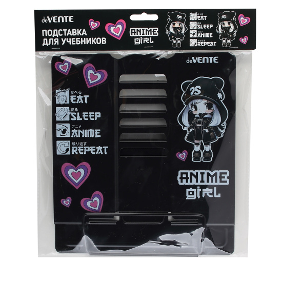 Подставка для книг Anime Girl 190*200 мм, металл, цвет черный, европодвес deVENTE 8063400