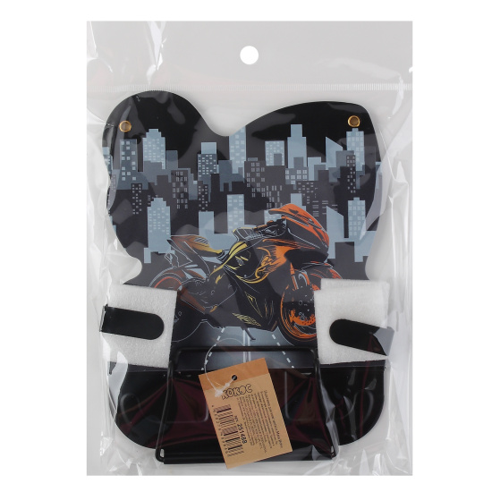 Подставка для книг, 165*165 мм, металл, цвет черный с рисунком, европодвес, КОКОС, Moto drive, 251488