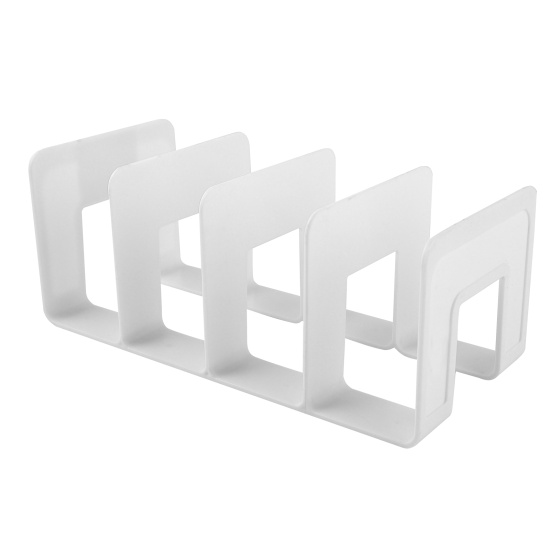 Подставка-ограничитель для книг, 255*120*105 мм, пластик, цвет белый, КОКОС, 251169