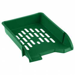 Лоток для бумаг горизонтальный пластик, цвет зеленый Лидер Стамм ЛТГ-30468