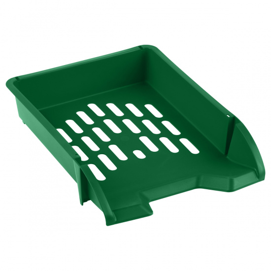 Лоток для бумаг горизонтальный пластик, цвет зеленый Стамм ЛТГ-30468