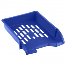 Лоток для бумаг горизонтальный пластик, цвет синий Лидер Стамм ЛТГ-30466