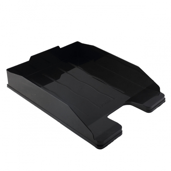 Лоток для бумаг горизонтальный пластик, цвет черный Стамм ЛТГ-30566