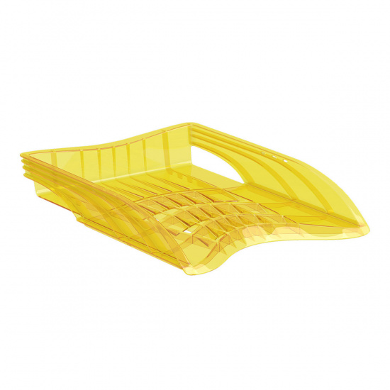 Лоток для бумаг горизонтальный пластик тонированный, цвет желтый S-Wing Neon Erich Krause 51507