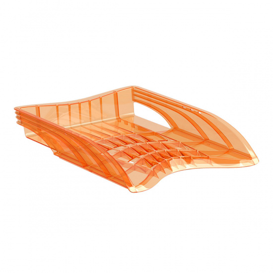 Лоток для бумаг горизонтальный пластик тонированный, цвет оранжевый S-Wing Neon Erich Krause 51508