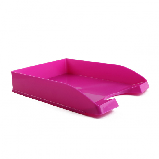 Лоток для бумаг горизонтальный пластик, цвет розовый   Оскол Пласт 2-04