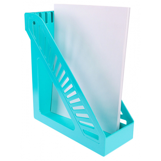 Лоток для бумаг вертикальный 1 отделение, ширина основания 100 мм, цвет бирюзовый Стандарт KLERK 211899