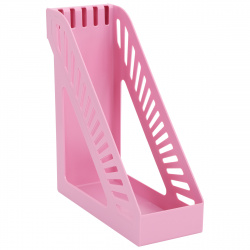 Лоток для бумаг вертикальный 1 отделение, ширина основания 100 мм, цвет розовый Проф-Пресс ЛК-3169