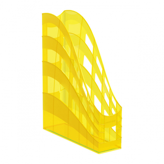 Лоток для бумаг вертикальный пластик тонированный, 1 отделение, цвет желтый S-Wing Neon Erich Krause 51511