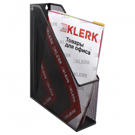 Лоток для бумаг вертикальный 1 отделение, ширина основания 70 мм, цвет черный KLERK 180272-6
