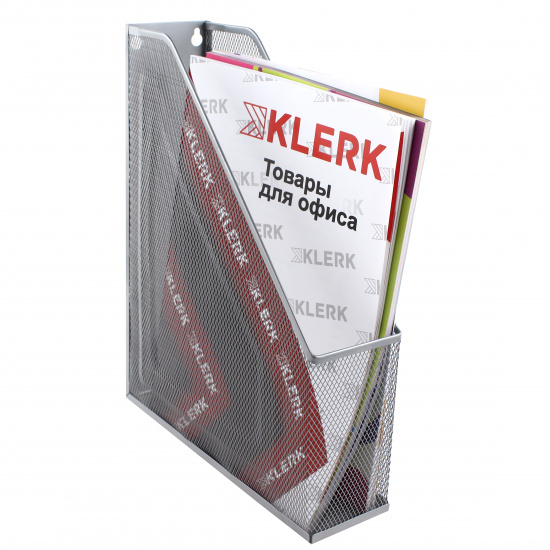 Лоток для бумаг вертикальный 1 отделение, ширина основания 70 мм, цвет серый KLERK 180272-5