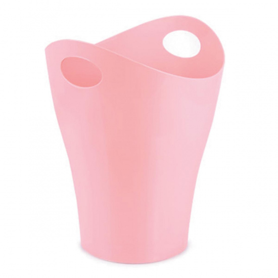 Корзина для бумаг 8 л, пластик, литой, форма круглая, цвет розовый Стамм КР163