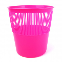 Корзина для бумаг 12л, пластик, сетчатый, форма круглая, цвет розовый флуоресцентный Schreiber S 99303-3