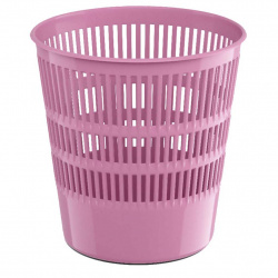 Корзина для бумаг Pastel 12 л, пластик, сетчатый, форма круглая, цвет розовый Erich Krause 55956