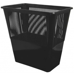 Корзина для бумаг 12л, пластик, сетчатый, форма прямоугольная, цвет черный Стамм КР31