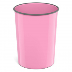 Корзина для бумаг 13,5 л, пластик, литой, форма круглая, цвет розовый Erich Krause 58453