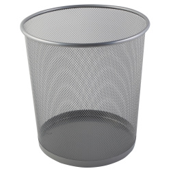 Корзина для бумаг, 12 л, металл, сетчатый, форма круглая, цвет серебристый, KLERK, 253494