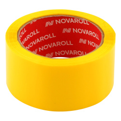 Лента упаковочная 50 мм*66 м, полипропилен, 45 мкм, желтый Nova Roll 204