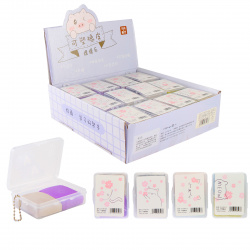 Ластик-клячка 41*30*9 White cat каучук футляр пластиковый набор 2шт CHENYU КОКОС 205515 ассорти 4 вида