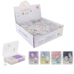 Ластик-клячка 41*30*9 White cat каучук футляр пластиковый набор 2шт CHENYU КОКОС 205516 ассорти 4 вида