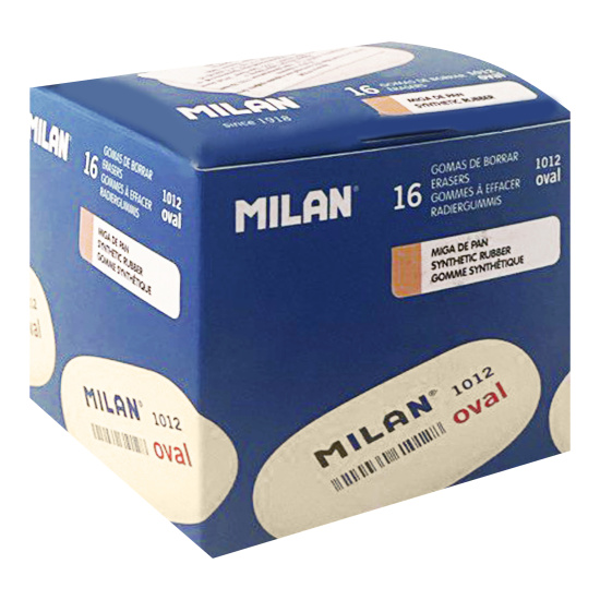 Ластик, овальный, 62*28*12 мм, каучук, цвет белый, Milan, CMM1012